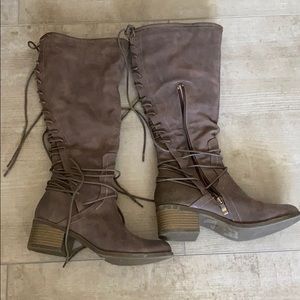 Long brown boots